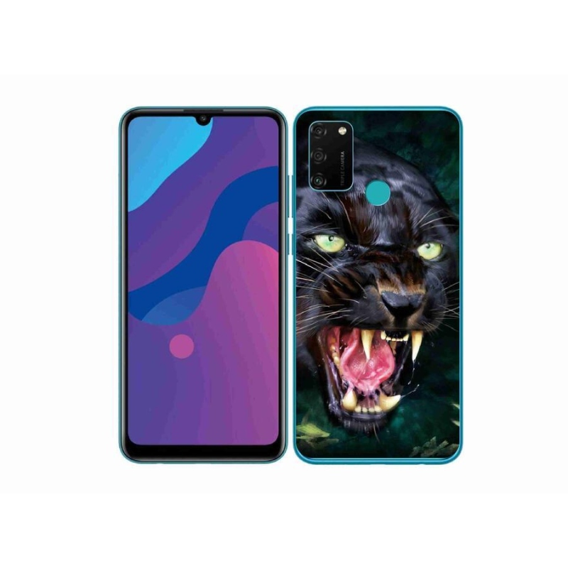 Gélový kryt mmCase na mobil Honor 9A - rozzúrený čierny panter