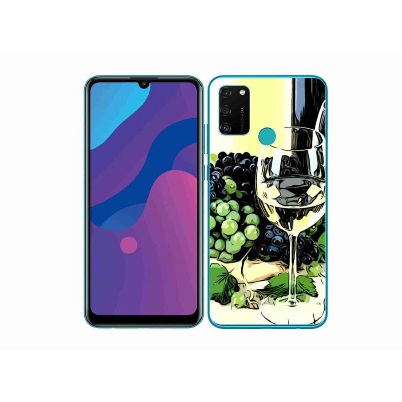 Gélový kryt mmCase na mobil Honor 9A - pohár vína