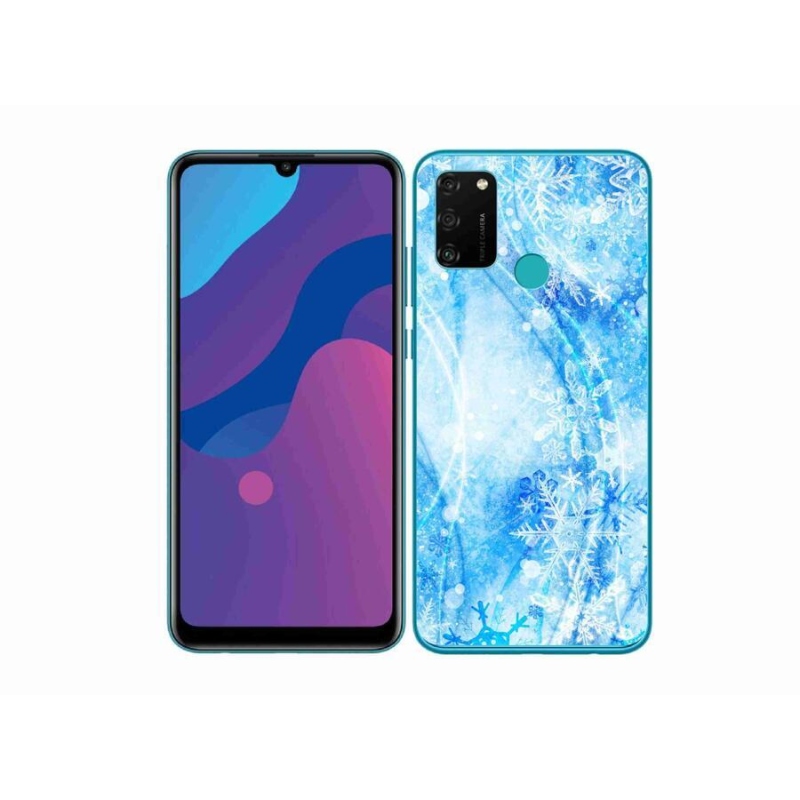 Gélový kryt mmCase na mobil Honor 9A - snehové vločky