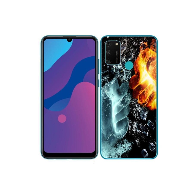 Gélový kryt mmCase na mobil Honor 9A - voda a oheň