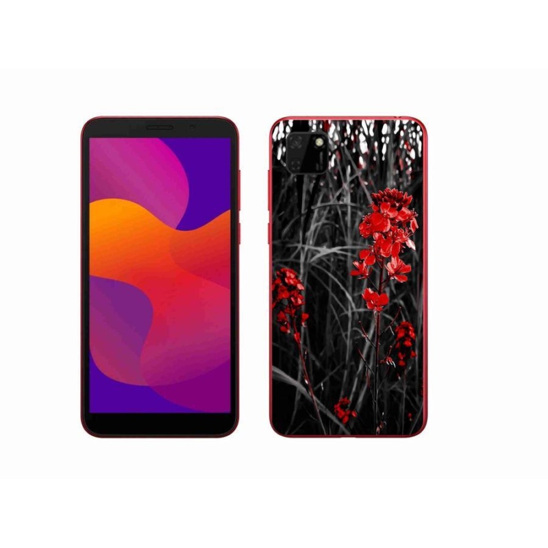 Gelový kryt mmCase na mobil Honor 9S - červená rostlina