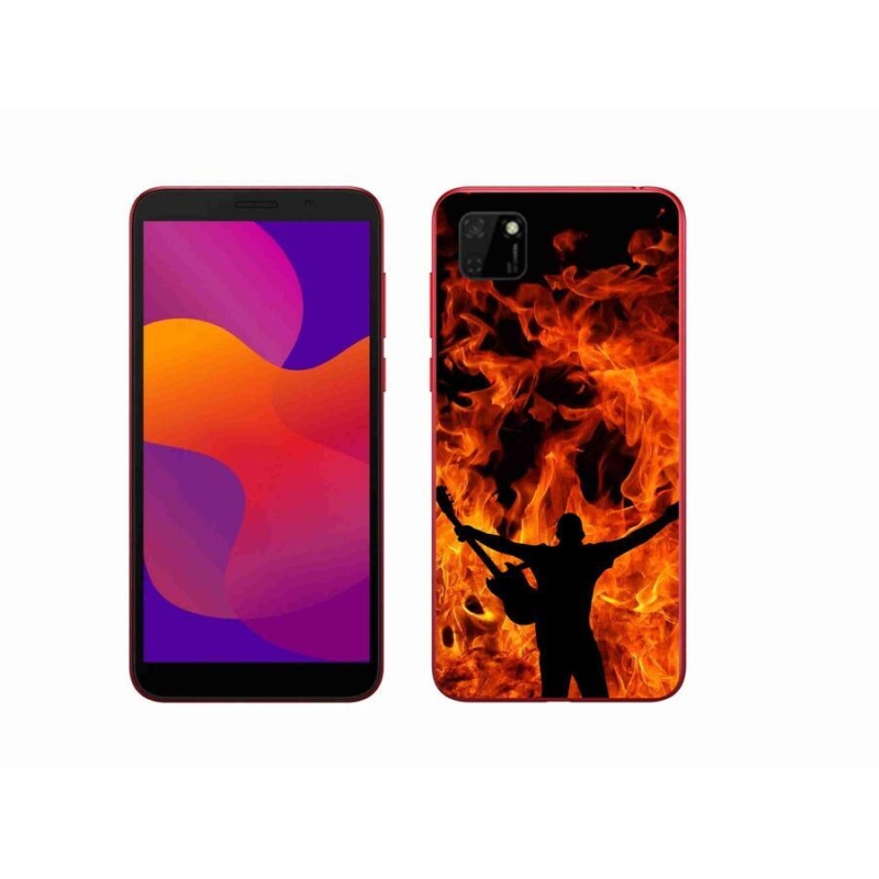 Gélový kryt mmCase na mobil Honor 9S - muzikant a oheň