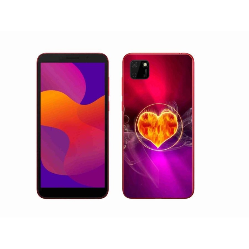 Gélový kryt mmCase na mobil Honor 9S - ohnivé srdce