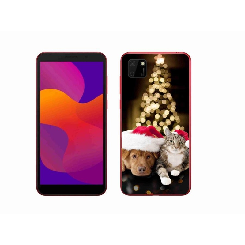 Gelový kryt mmCase na mobil Honor 9S - vánoční pes a kočka