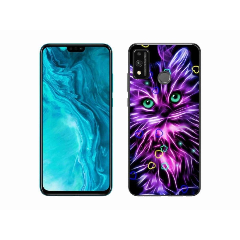 Gélový kryt mmCase na mobil Honor 9X Lite - abstraktná mačka