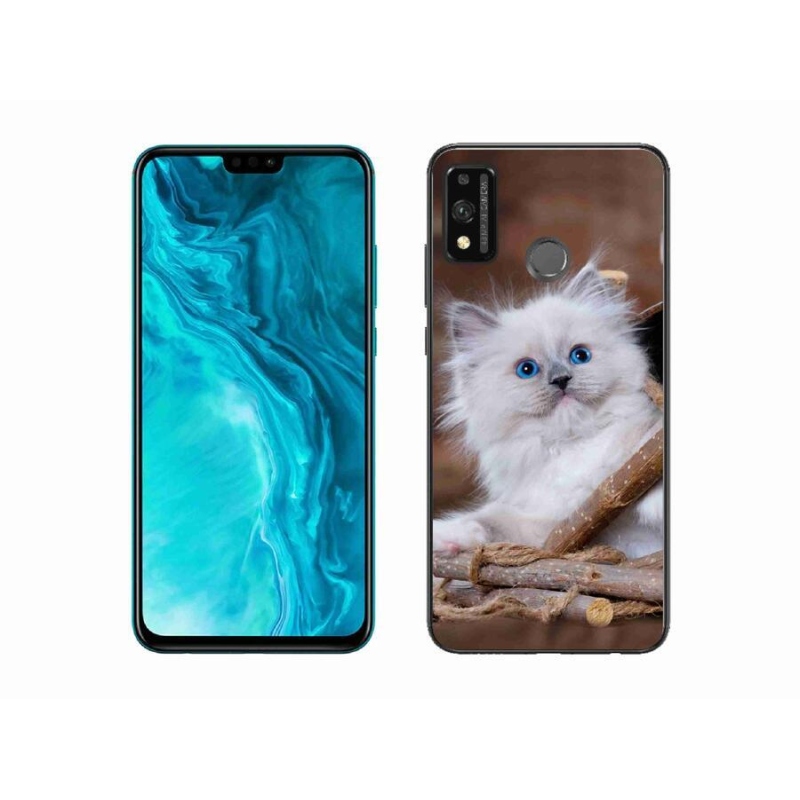 Gélový kryt mmCase na mobil Honor 9X Lite - biele mačiatko