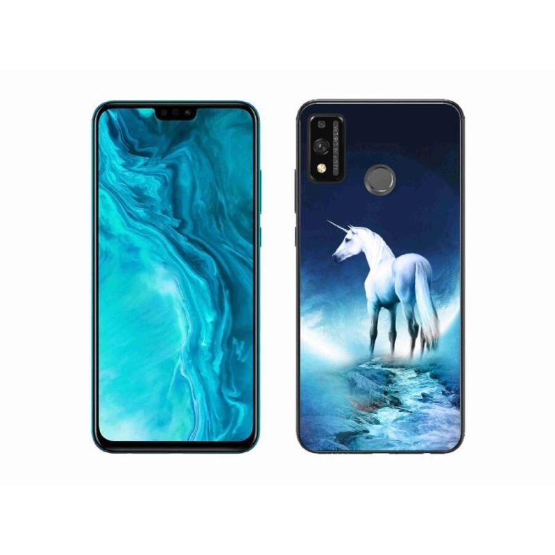 Gélový kryt mmCase na mobil Honor 9X Lite - biely jednorožec