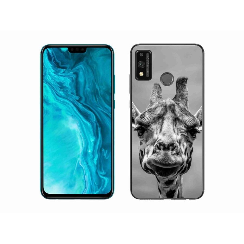 Gélový kryt mmCase na mobil Honor 9X Lite - čiernobiela žirafa