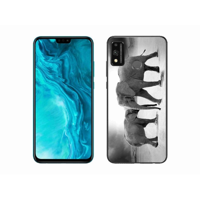 Gélový kryt mmCase na mobil Honor 9X Lite - čiernobieli slony