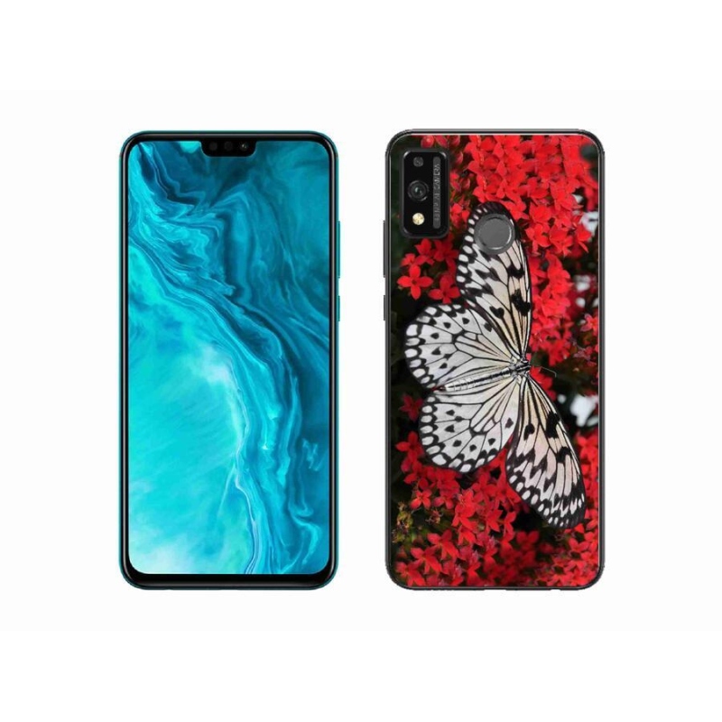 Gélový kryt mmCase na mobil Honor 9X Lite - čiernobiely motýľ 1