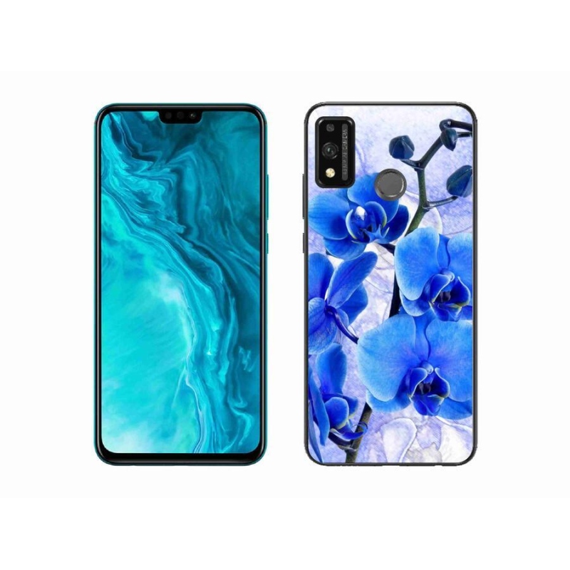 Gélový kryt mmCase na mobil Honor 9X Lite - modré kvety