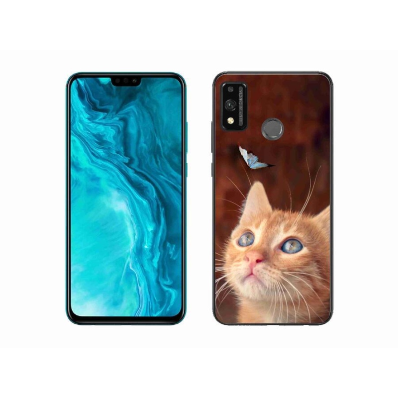 Gélový kryt mmCase na mobil Honor 9X Lite - motýľ a mačiatko