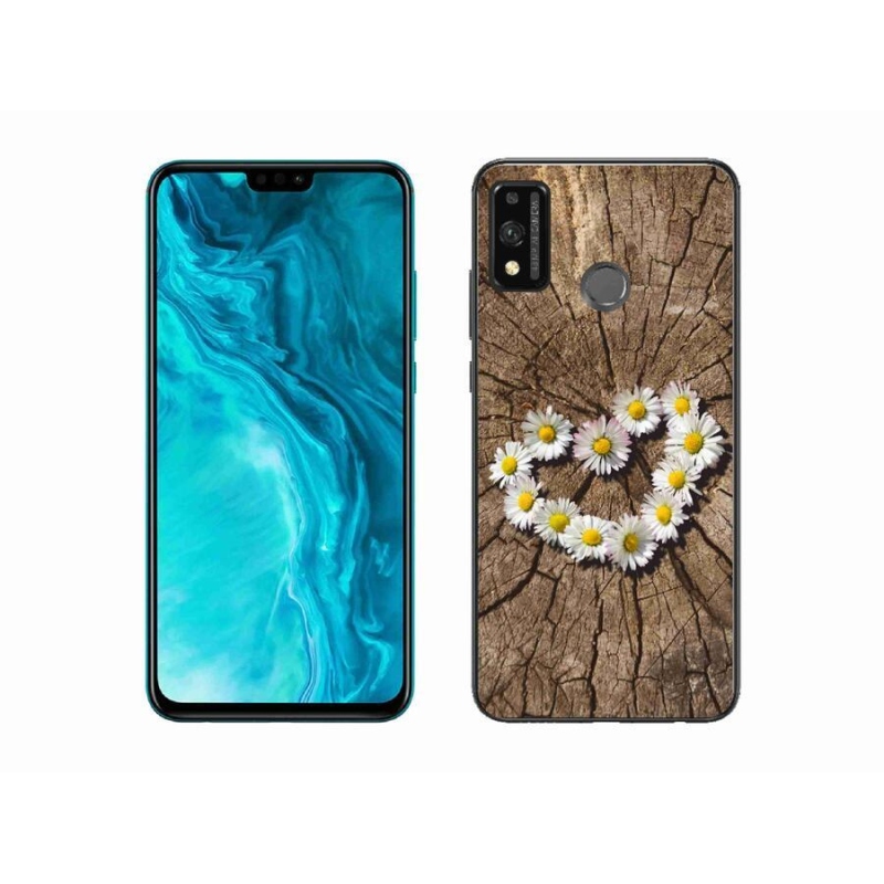 Gélový kryt mmCase na mobil Honor 9X Lite - srdce z margarét