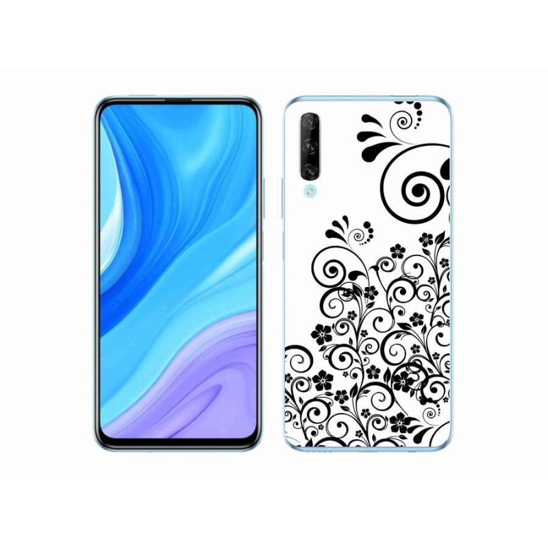 Gélový kryt mmCase na mobil Honor 9X Pro - čiernobiele kvetinové vzory