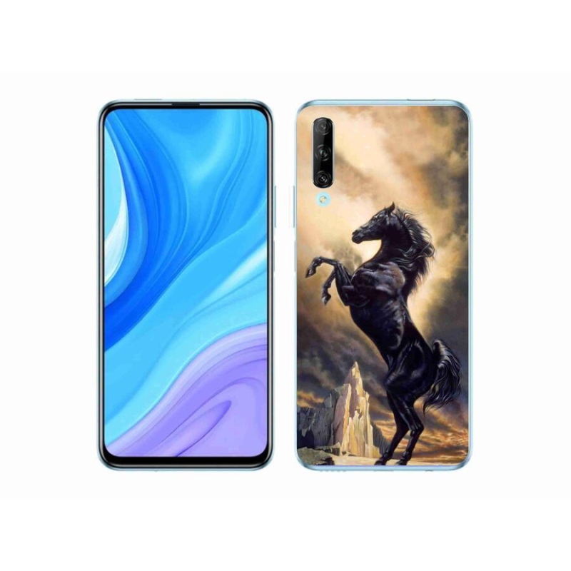 Gélový kryt mmCase na mobil Honor 9X Pro - čierny kreslený kôň