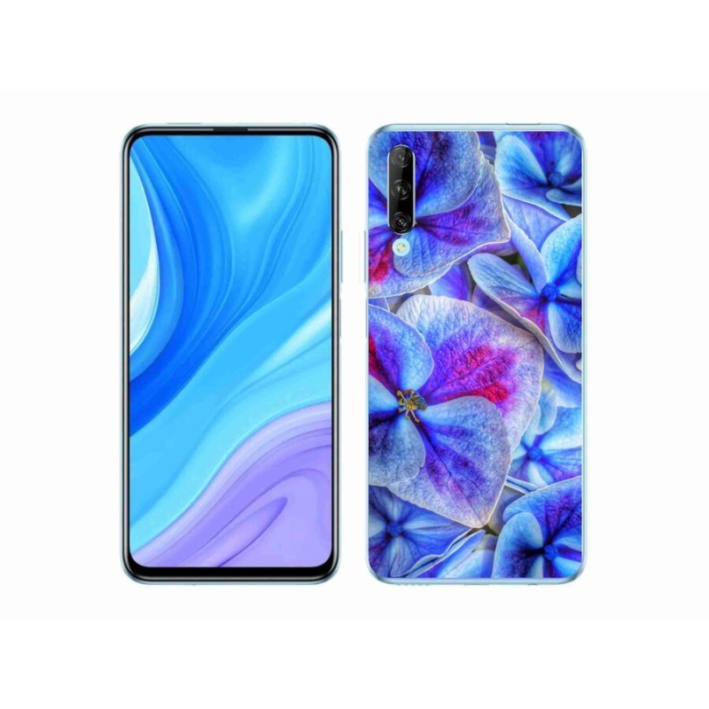 Gélový kryt mmCase na mobil Honor 9X Pro - modré kvety 1