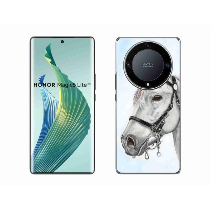 Gélový kryt mmCase na mobil Honor Magic 5 Lite 5G - biely kôň 1