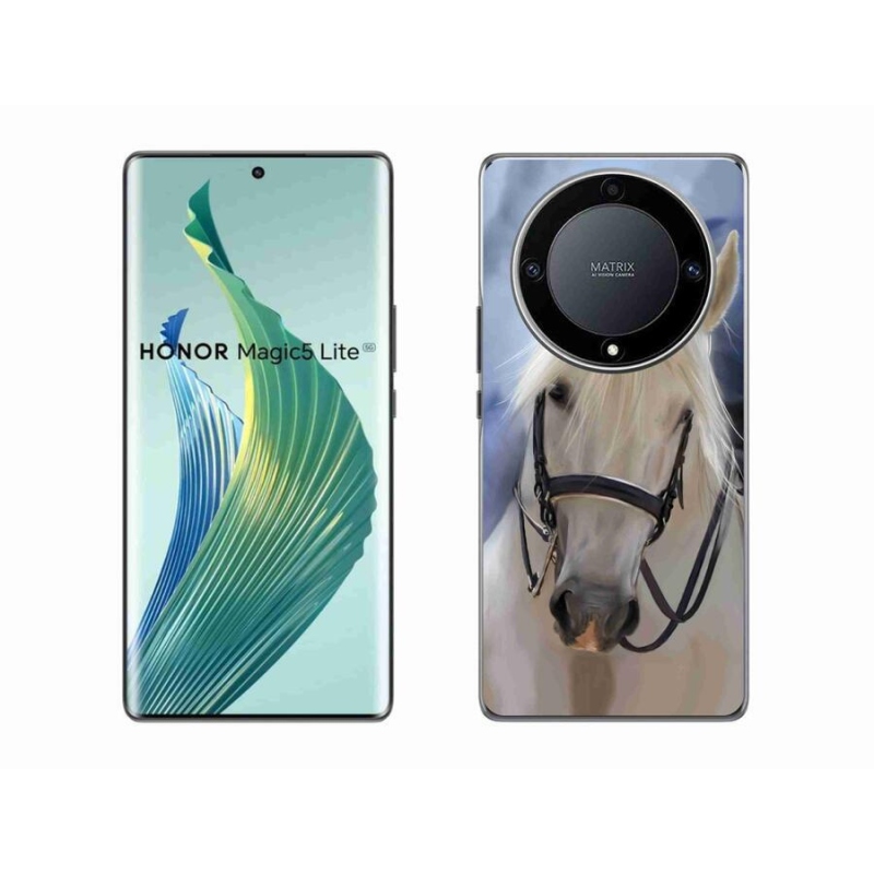 Gélový kryt mmCase na mobil Honor Magic 5 Lite 5G - biely kôň