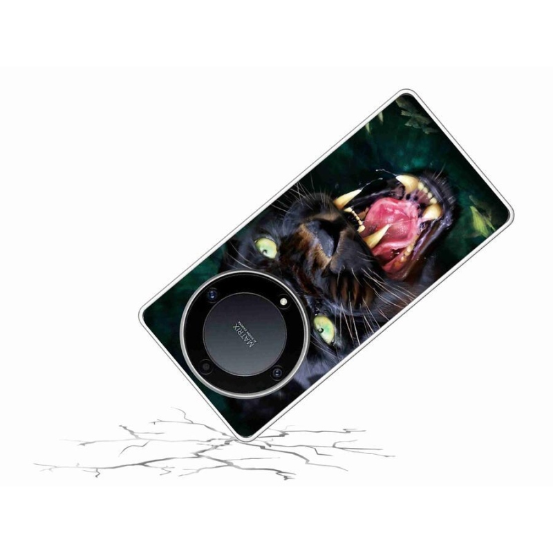Gélový kryt mmCase na mobil Honor Magic 5 Lite 5G - rozzúrený čierny panter