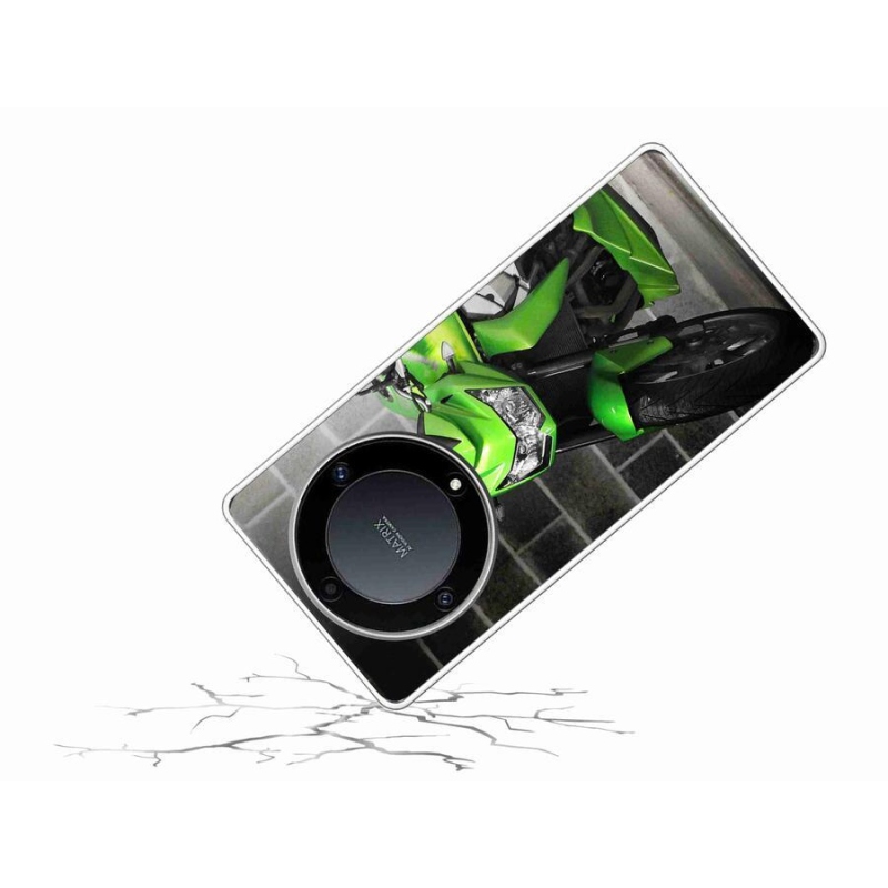 Gélový kryt mmCase na mobil Honor Magic 5 Lite 5G - zelená motorka