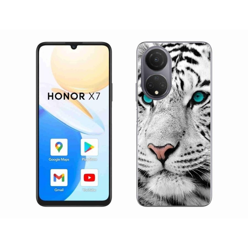 Gélový kryt mmCase na mobil Honor X7 - biely tiger