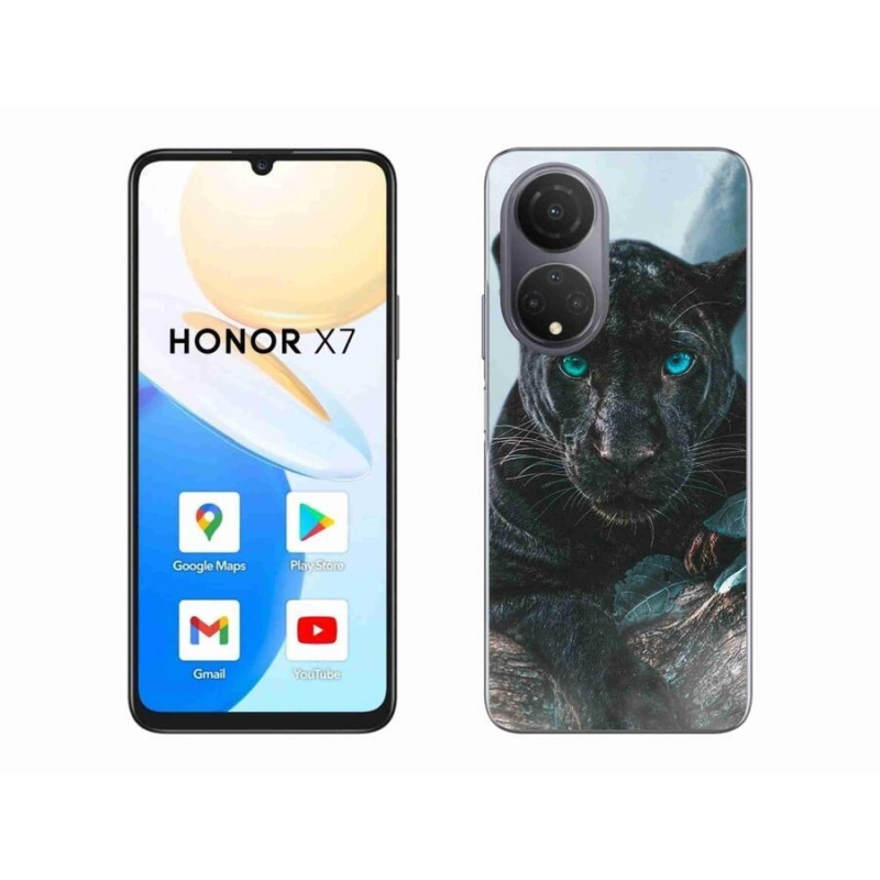 Gélový kryt mmCase na mobil Honor X7 - čierny panter