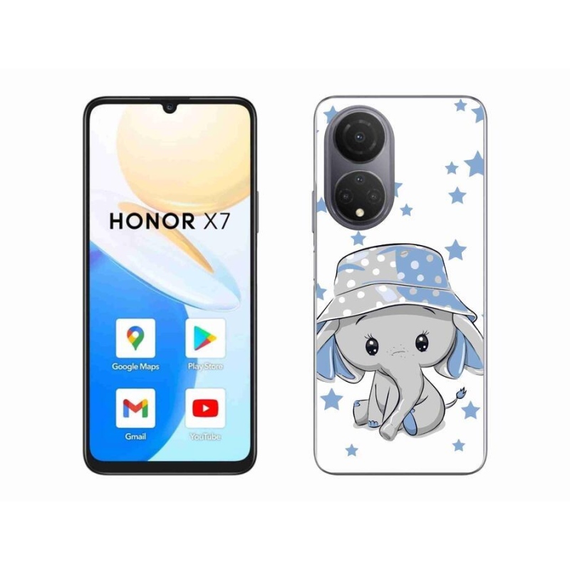 Gélový kryt mmCase na mobil Honor X7 - modrý slon