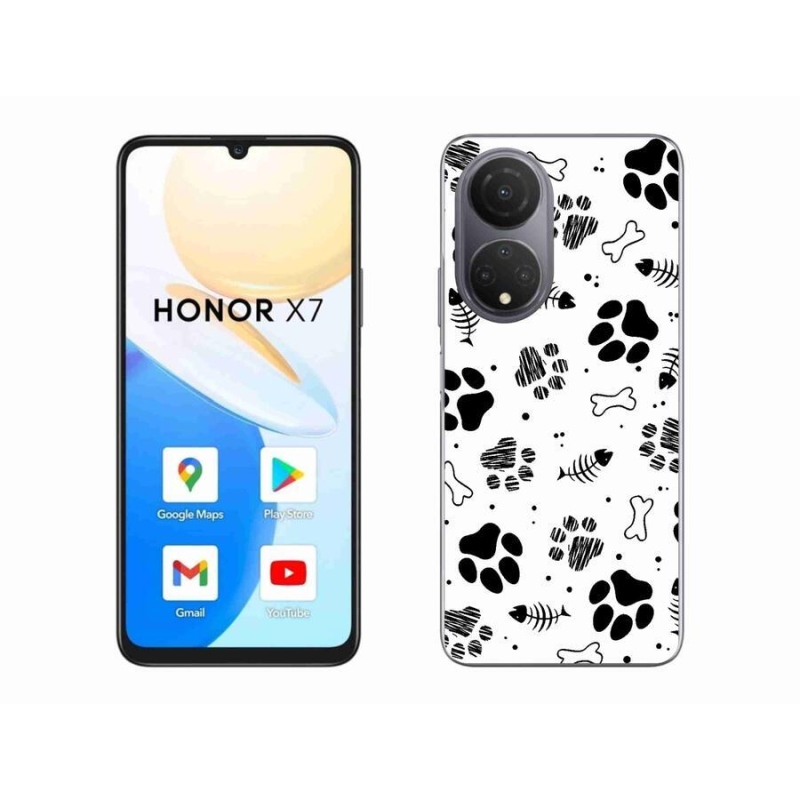 Gélový kryt mmCase na mobil Honor X7 - psie labky 1