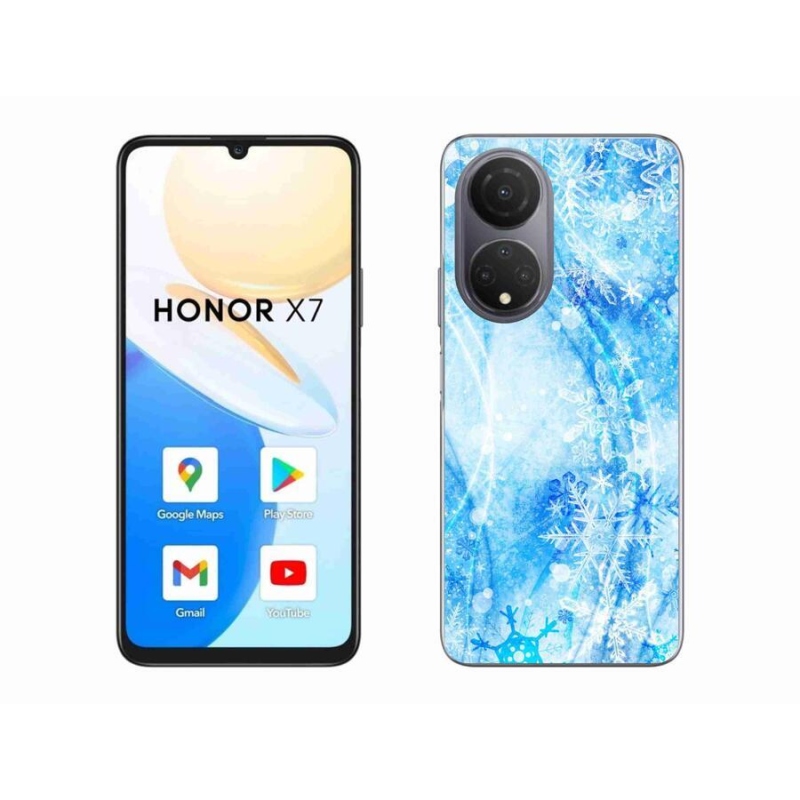 Gélový kryt mmCase na mobil Honor X7 - snehové vločky