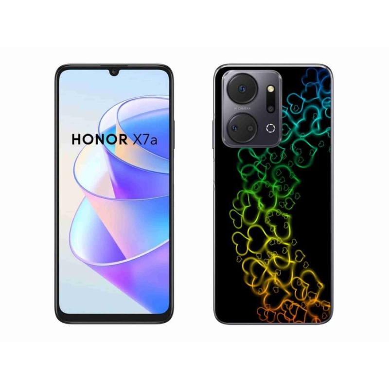 Gélový kryt mmCase na mobil Honor X7a - farebné srdiečka