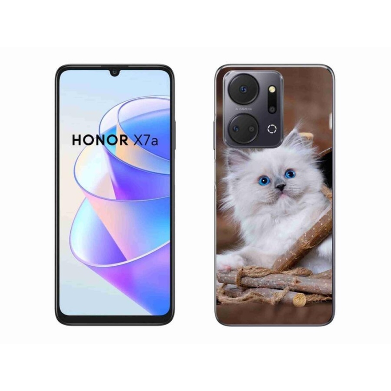 Gélový kryt mmCase na mobil Honor X7a - biele mačiatko