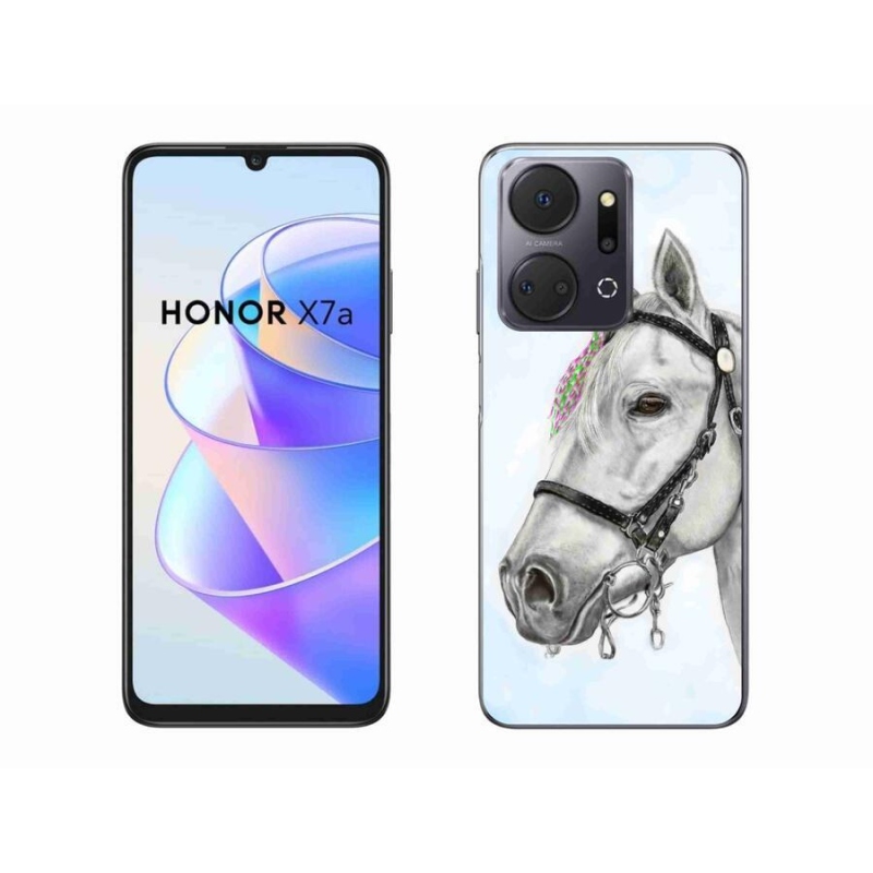 Gélový kryt mmCase na mobil Honor X7a - biely kôň 1