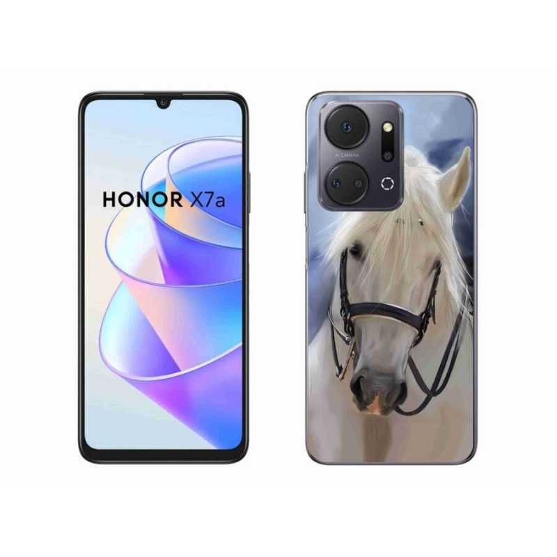 Gélový kryt mmCase na mobil Honor X7a - biely kôň