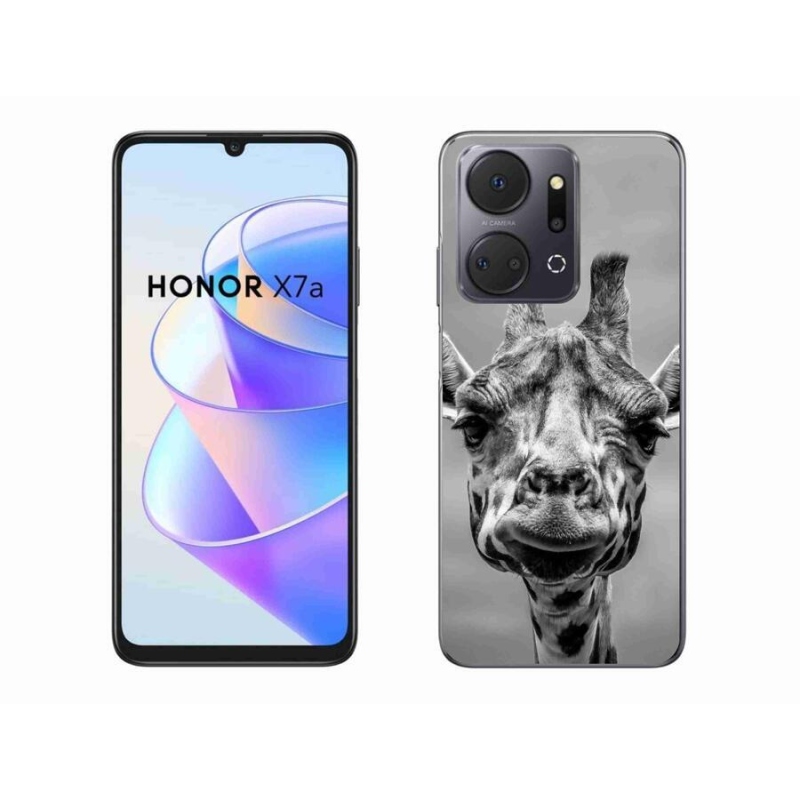 Gélový kryt mmCase na mobil Honor X7a - čiernobiela žirafa