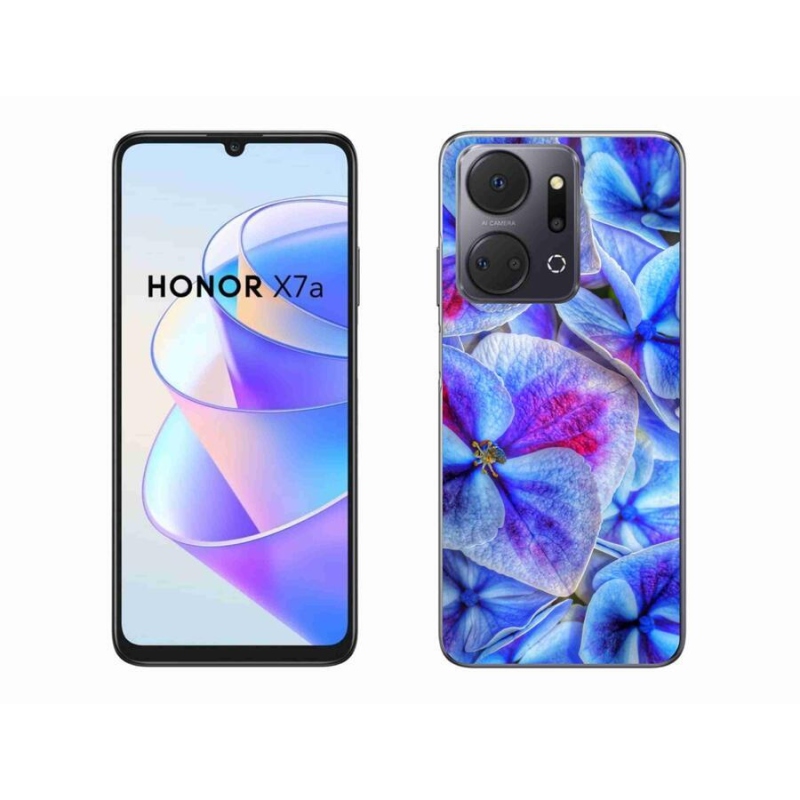Gélový kryt mmCase na mobil Honor X7a - modré kvety 1