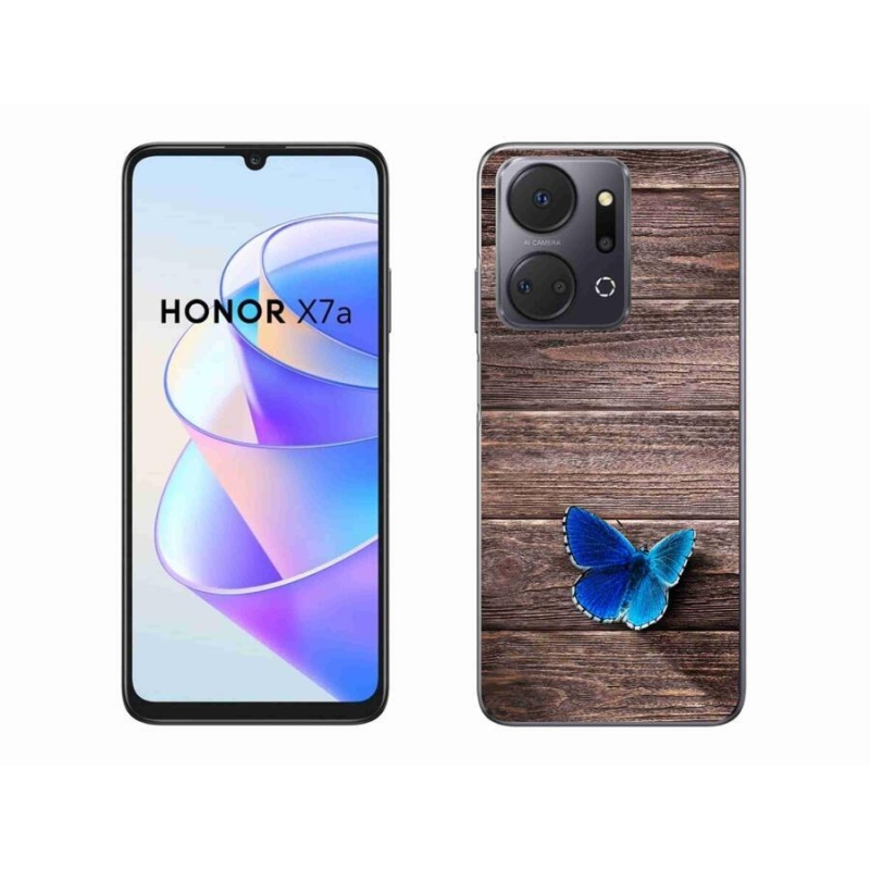 Gélový kryt mmCase na mobil Honor X7a - modrý motýľ 1