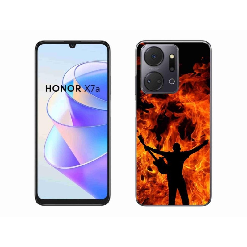 Gélový kryt mmCase na mobil Honor X7a - muzikant a oheň