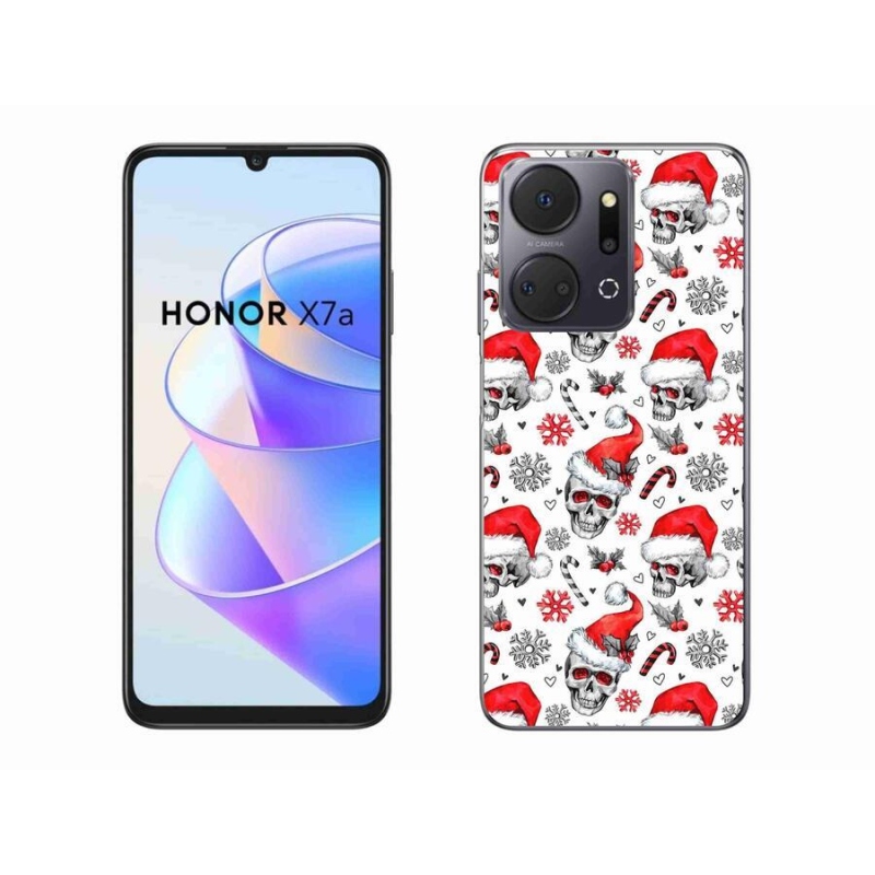 Gélový kryt mmCase na mobil Honor X7a - vianočné lebky