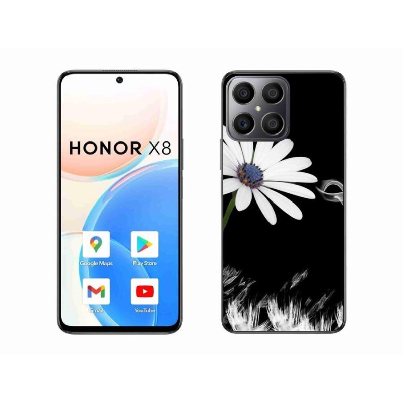 Gélový kryt mmCase na mobil Honor X8 4G - biela kvetina