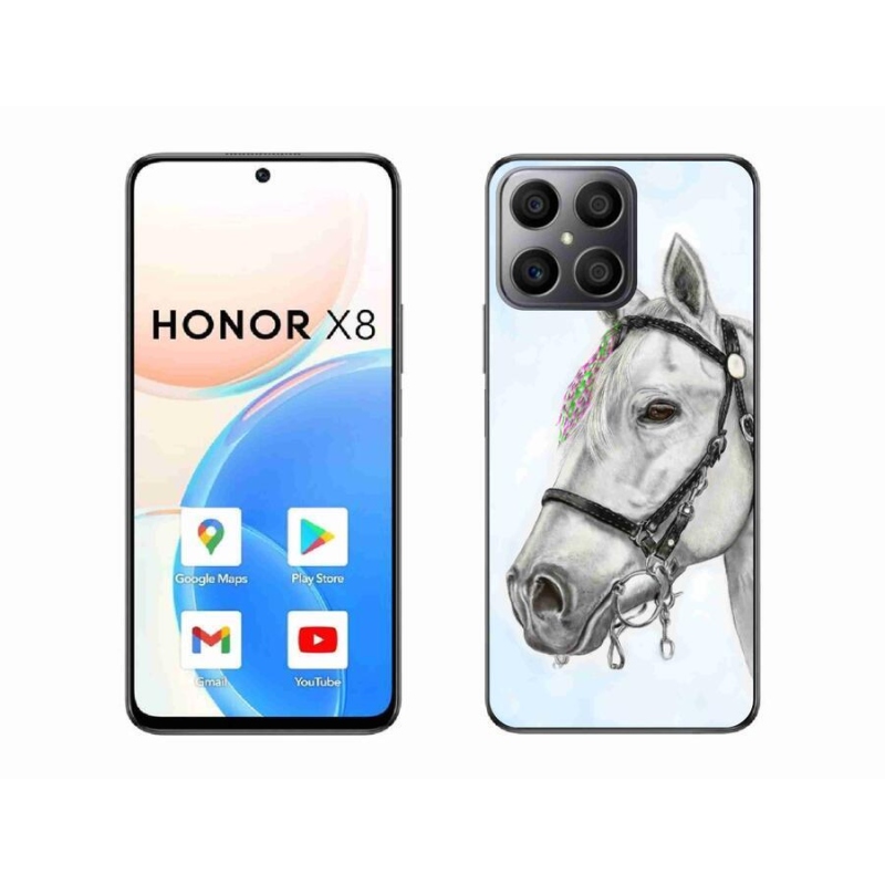 Gélový kryt mmCase na mobil Honor X8 4G - biely kôň 1