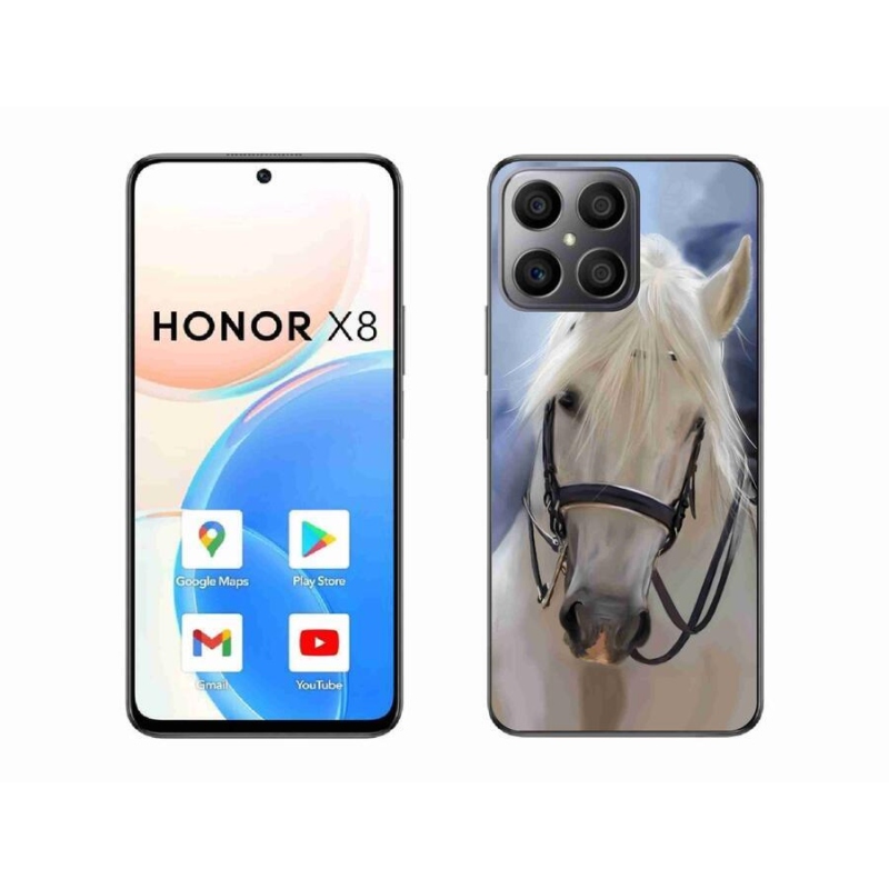 Gélový kryt mmCase na mobil Honor X8 4G - biely kôň