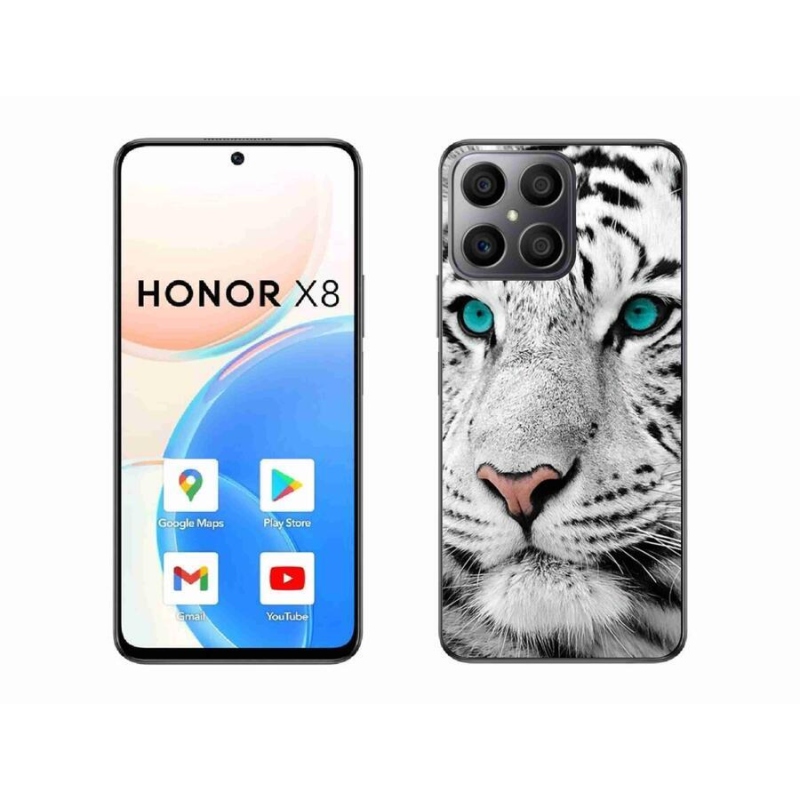 Gélový kryt mmCase na mobil Honor X8 4G - biely tiger