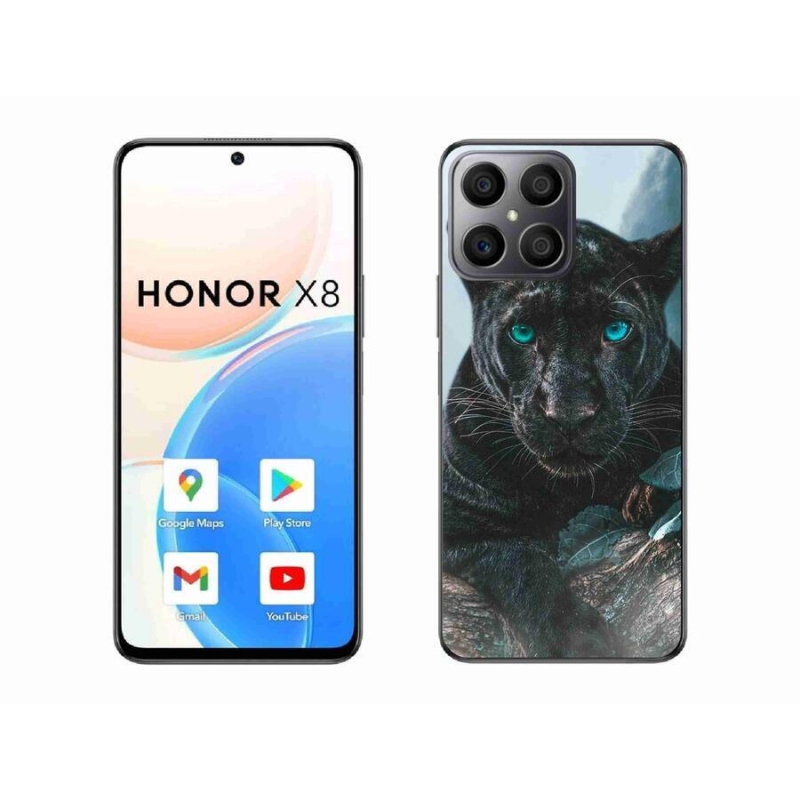 Gélový kryt mmCase na mobil Honor X8 4G - čierny panter