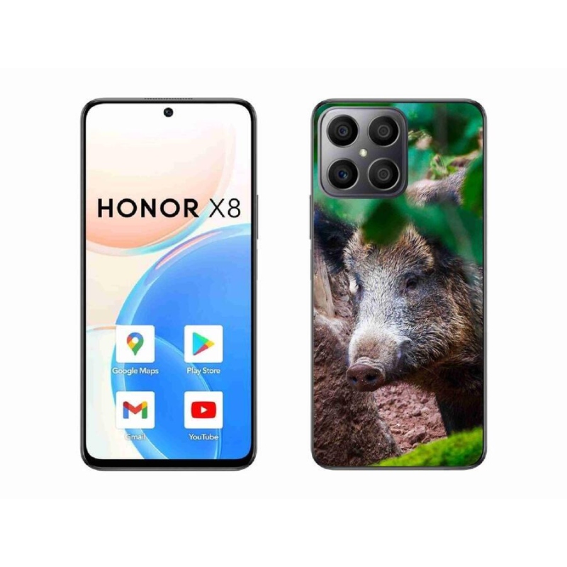 Gélový kryt mmCase na mobil Honor X8 4G - divoké prasa