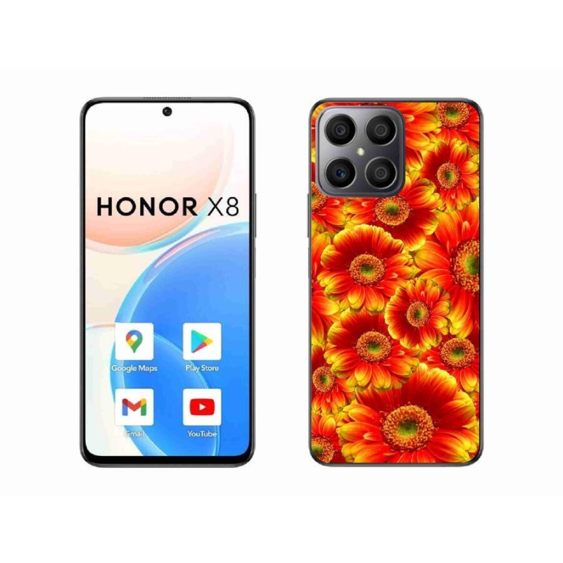 Gélový kryt mmCase na mobil Honor X8 4G - gerbera 1