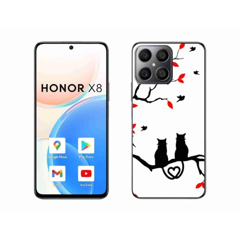 Gélový kryt mmCase na mobil Honor X8 4G - mačacia láska