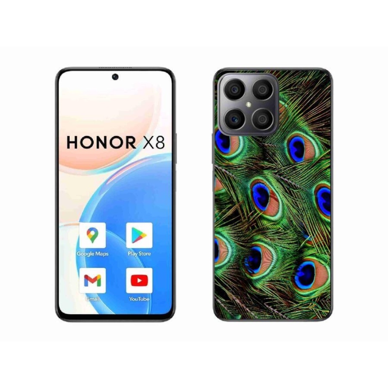 Gélový kryt mmCase na mobil Honor X8 4G - pávie perie