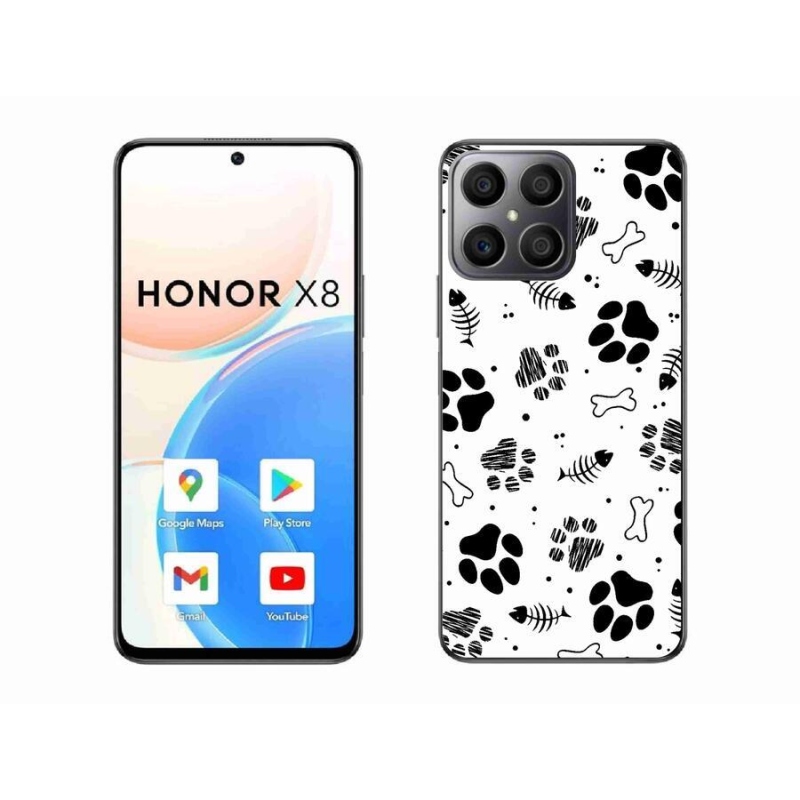 Gélový kryt mmCase na mobil Honor X8 4G - psie labky 1