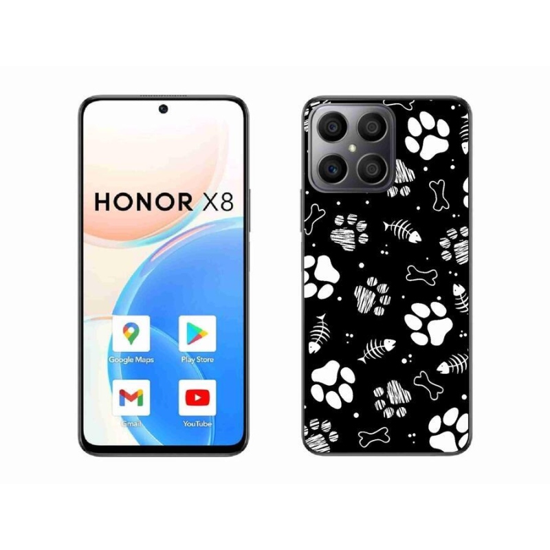 Gélový kryt mmCase na mobil Honor X8 4G - psie labky