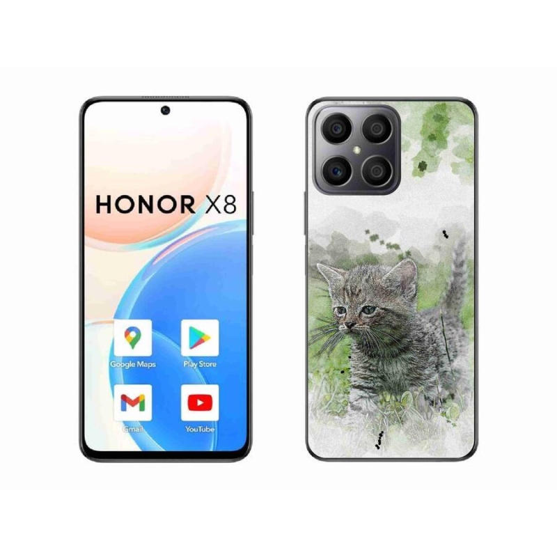 Gélový kryt mmCase na mobil Honor X8 4G - roztomilé mačiatko 1